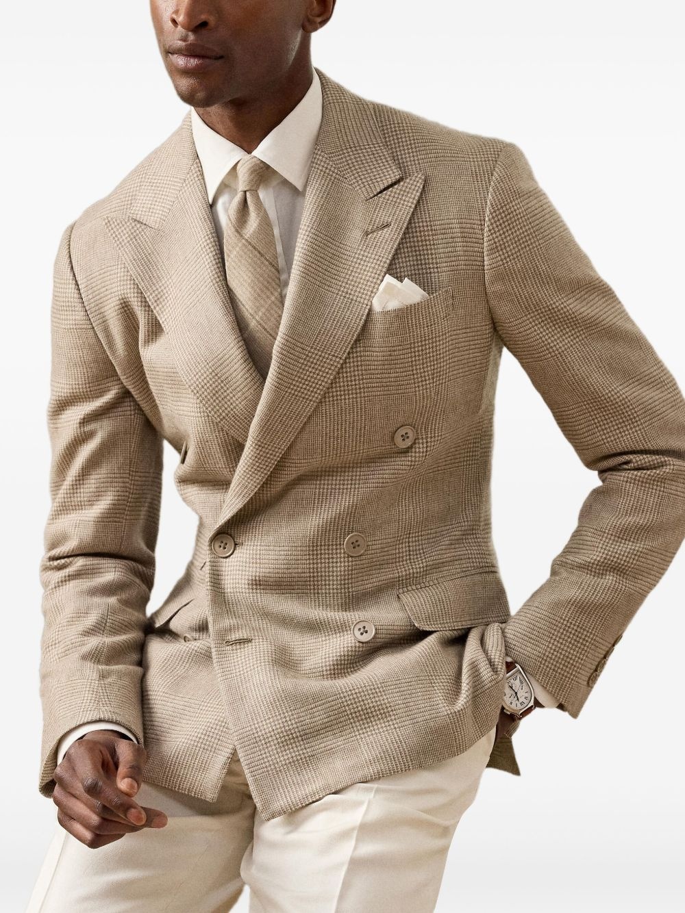checked double-breasted suit - 3