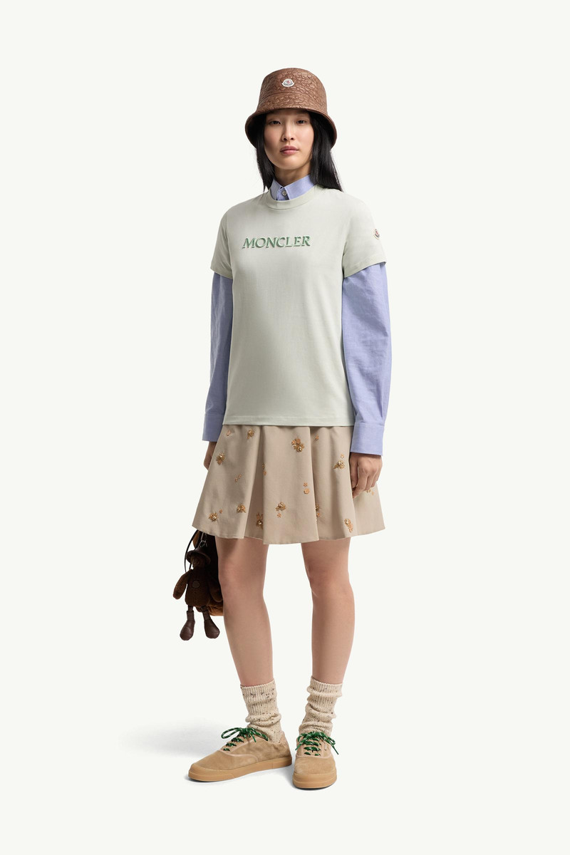 Moncler Embroidered Tonal Logo Cotton T-Shirt outlook