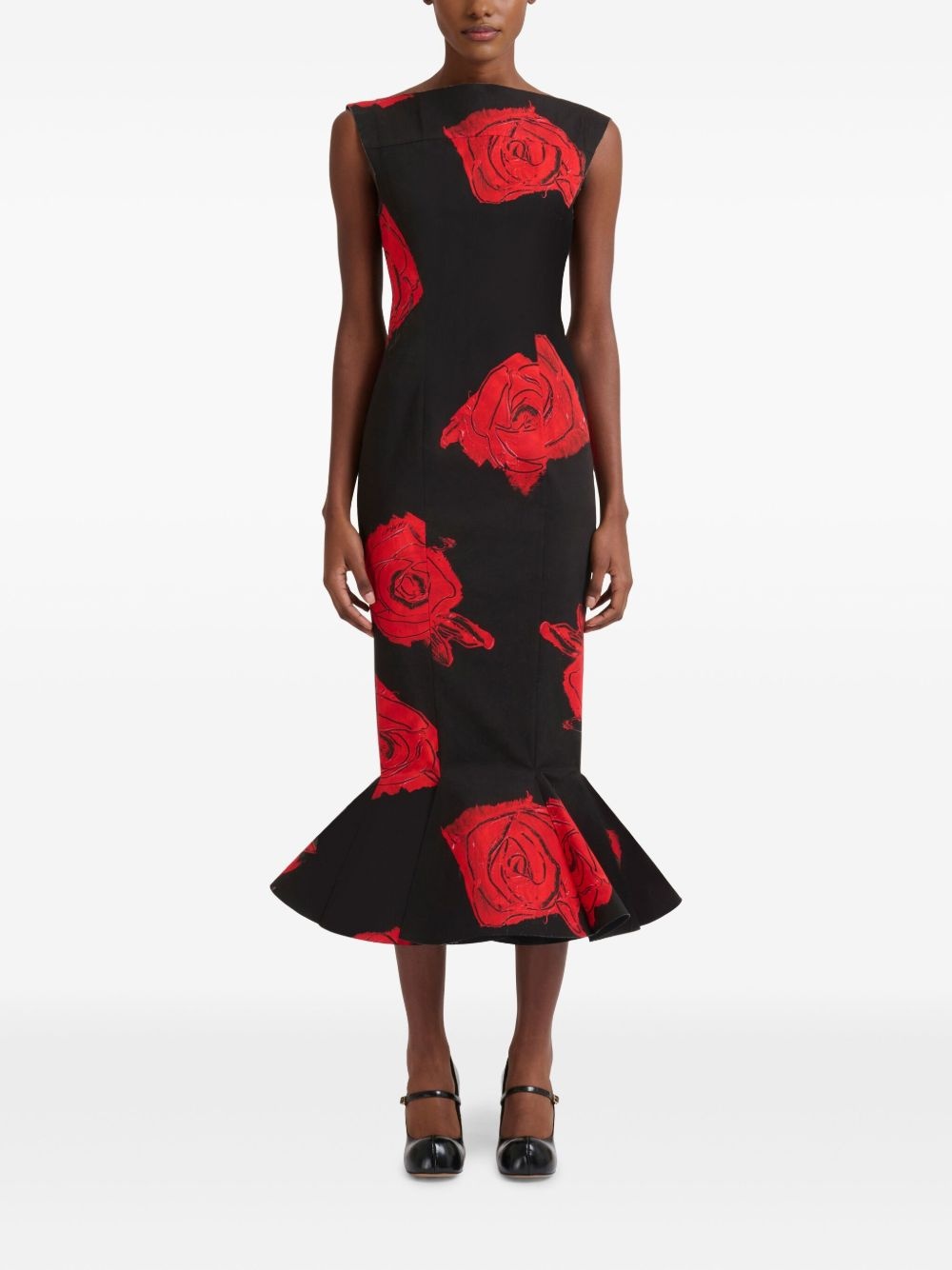 rose-printed mermaid dress - 2