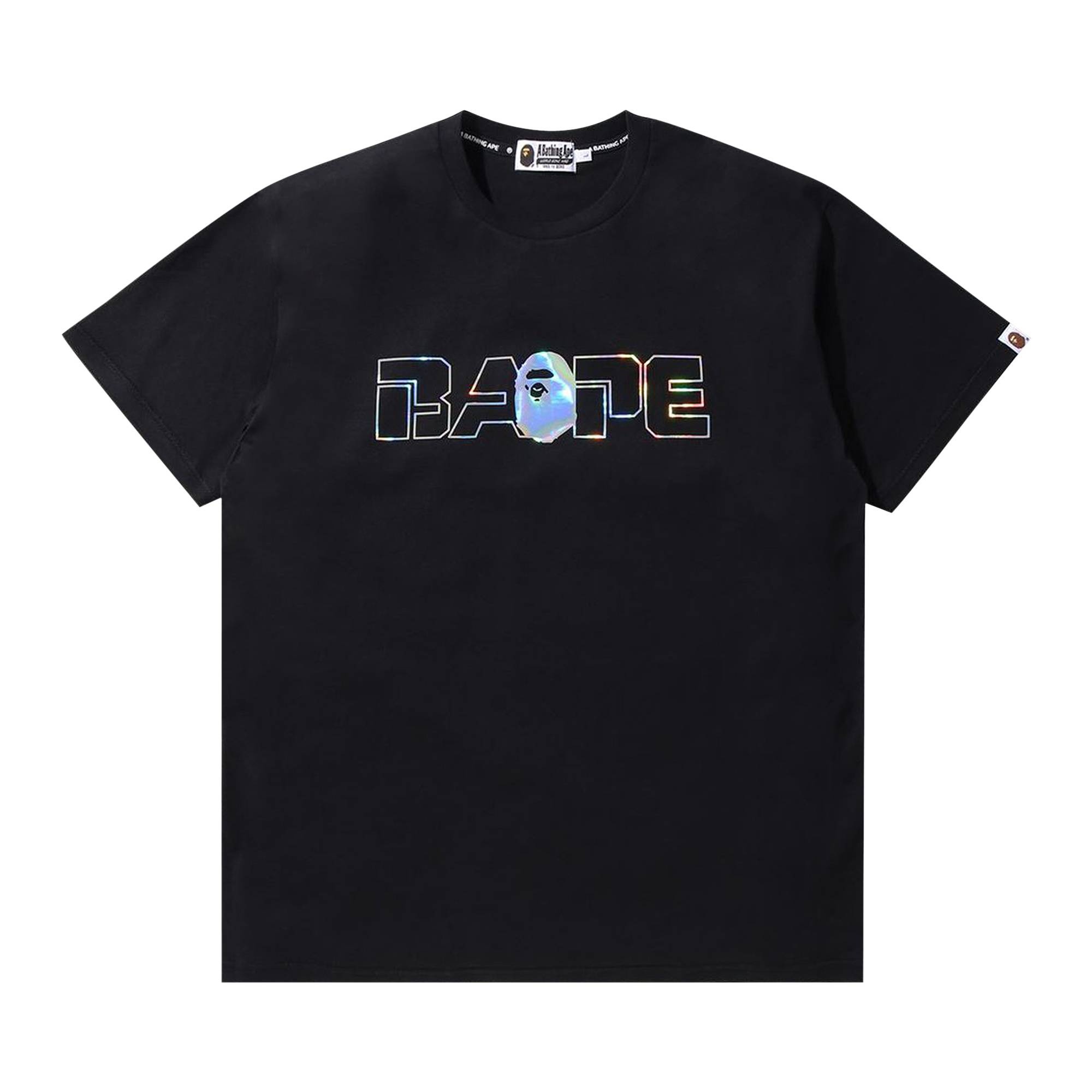 BAPE Relaxed Aurora Logo Tee 'Black' - 1