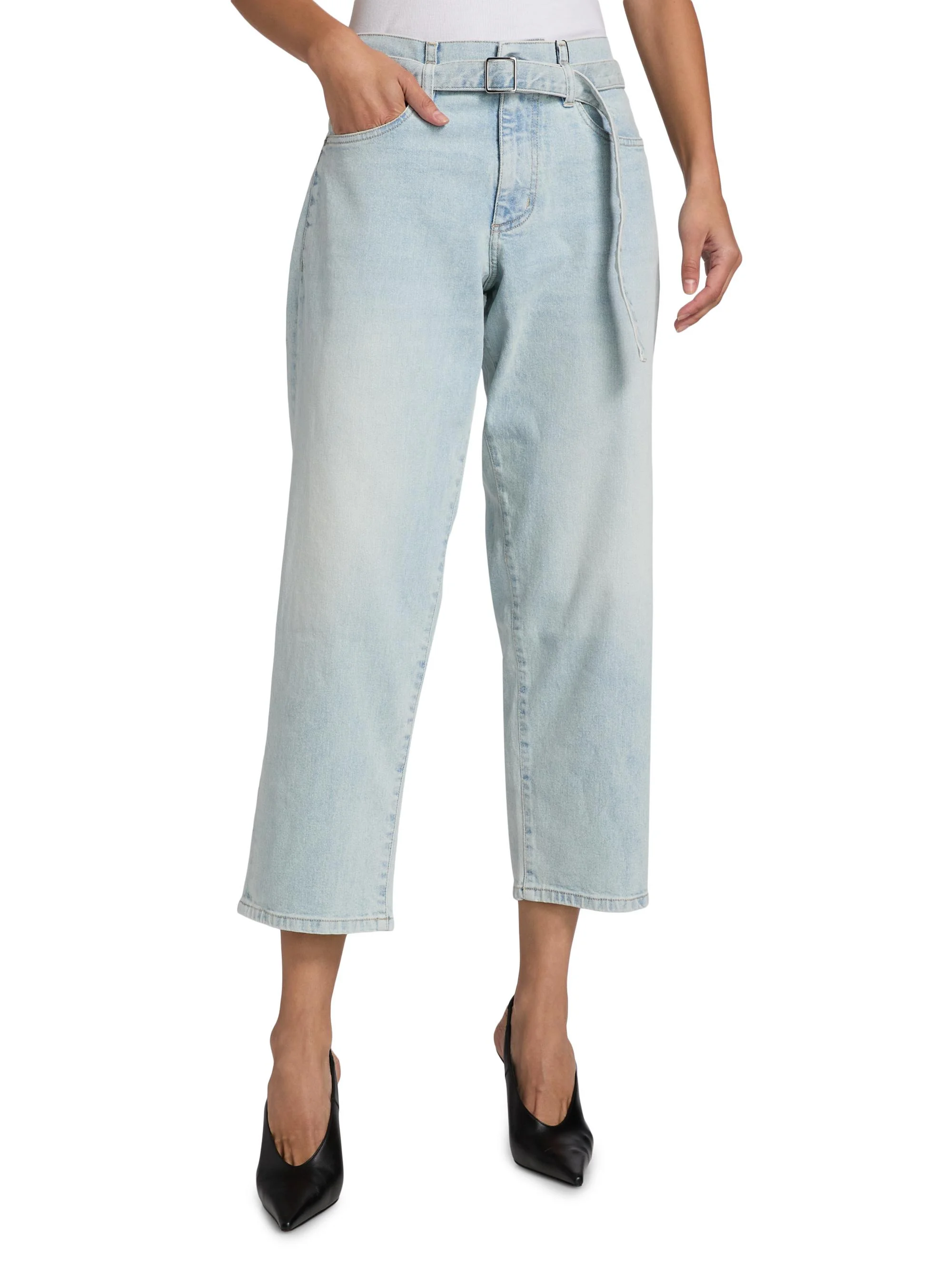Women's Ellsworth Belted Crop Jean - Light Wash - 1