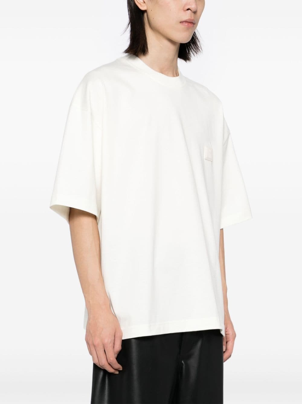 log-patch cotton T-shirt - 4