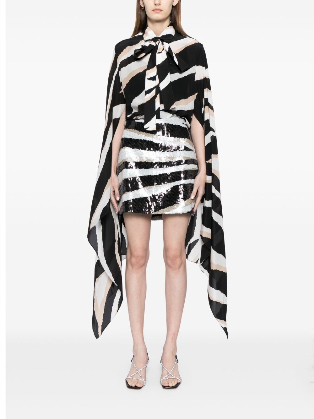 zebra-print sequin-embellished miniskirt - 2