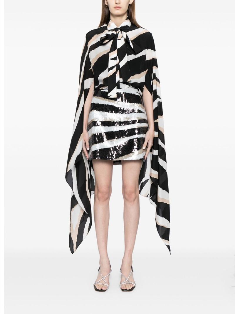 ELIE SAAB zebra-print sequin-embellished miniskirt outlook