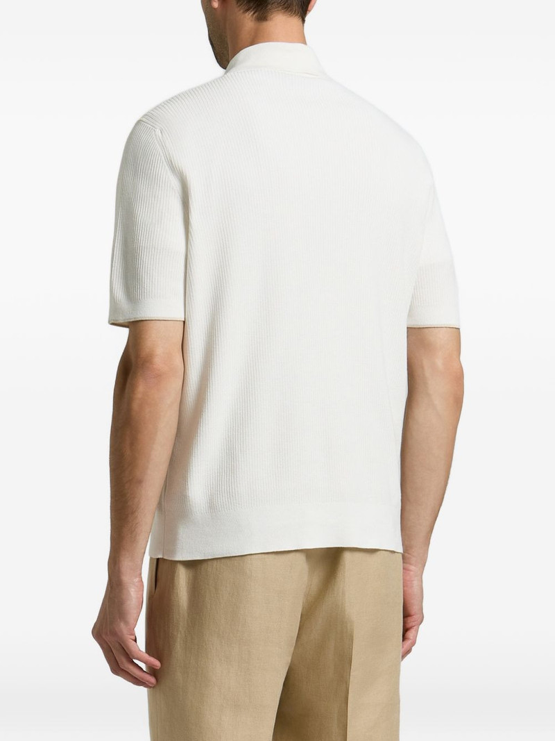 PESERICO ribbed-knit short-sleeve shirt outlook