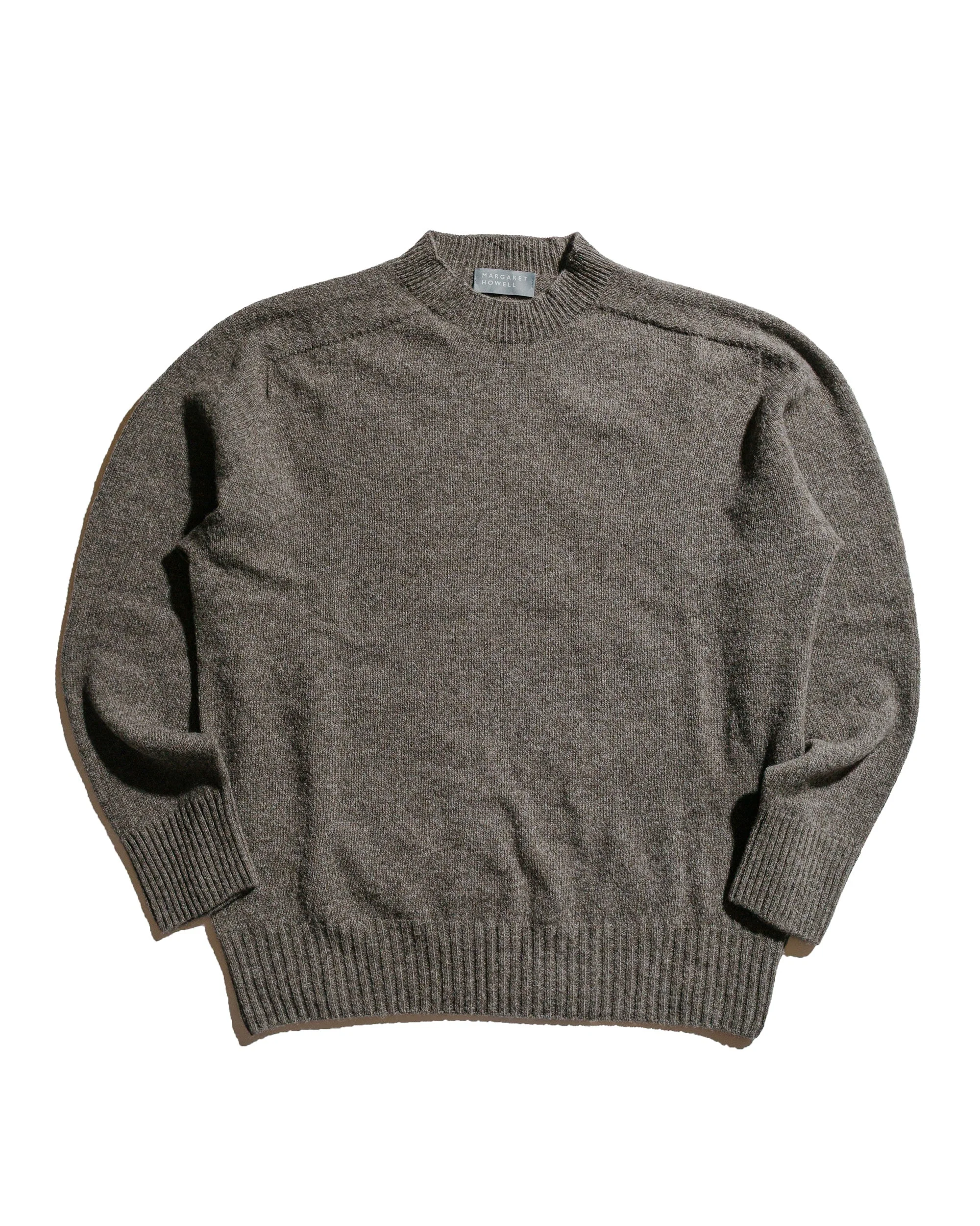 Seamless Crew Neck Yak Wool Cashmere Blend Natural Twist - 1