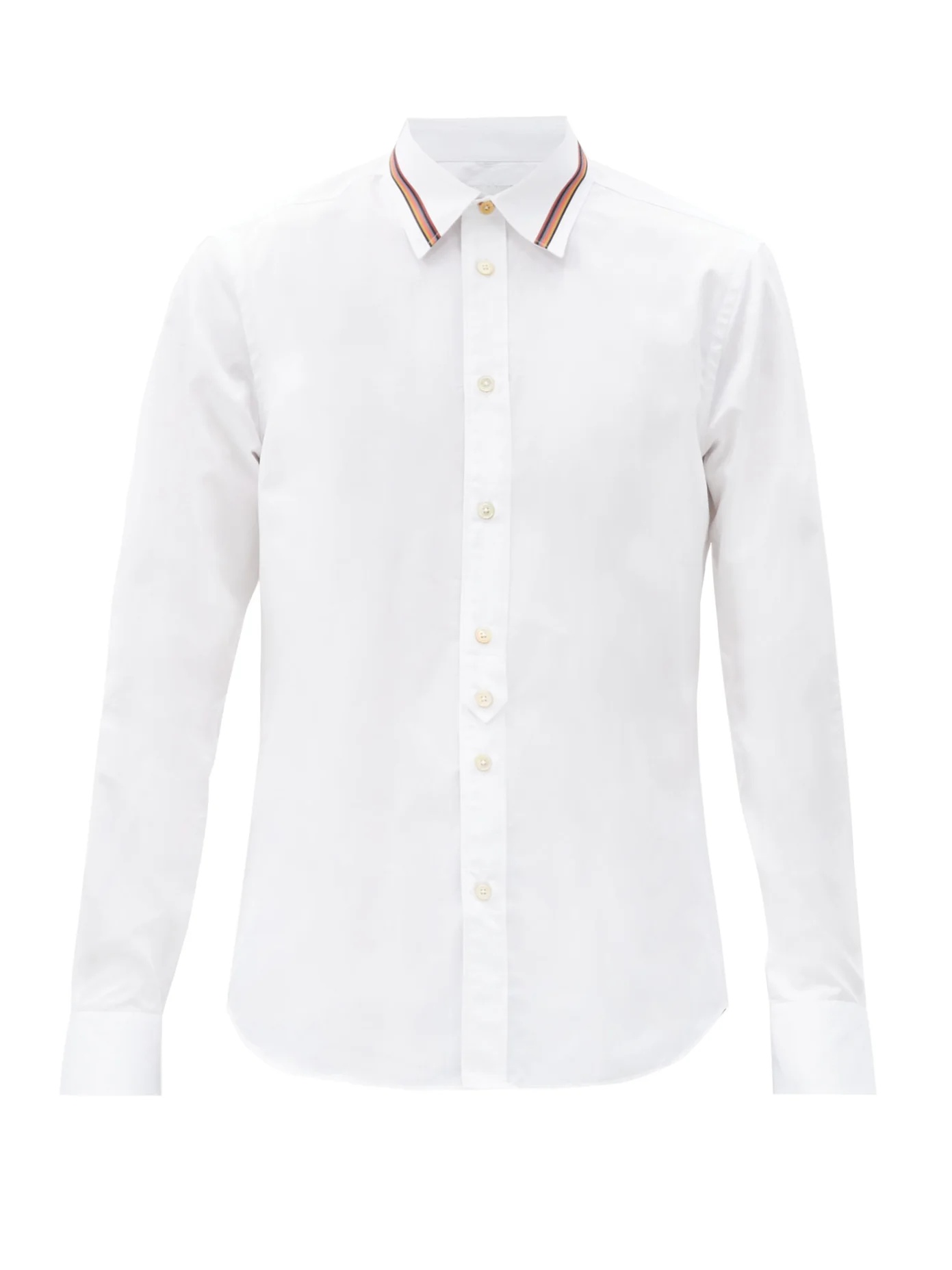 Artist-stripe collar cotton-poplin shirt - 1