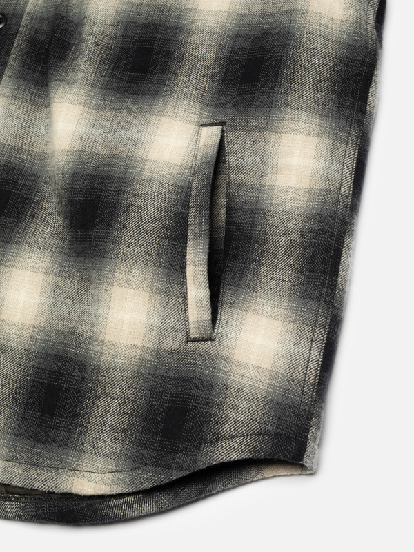 Glenn Padded Shadow Check Shirt Black - 6