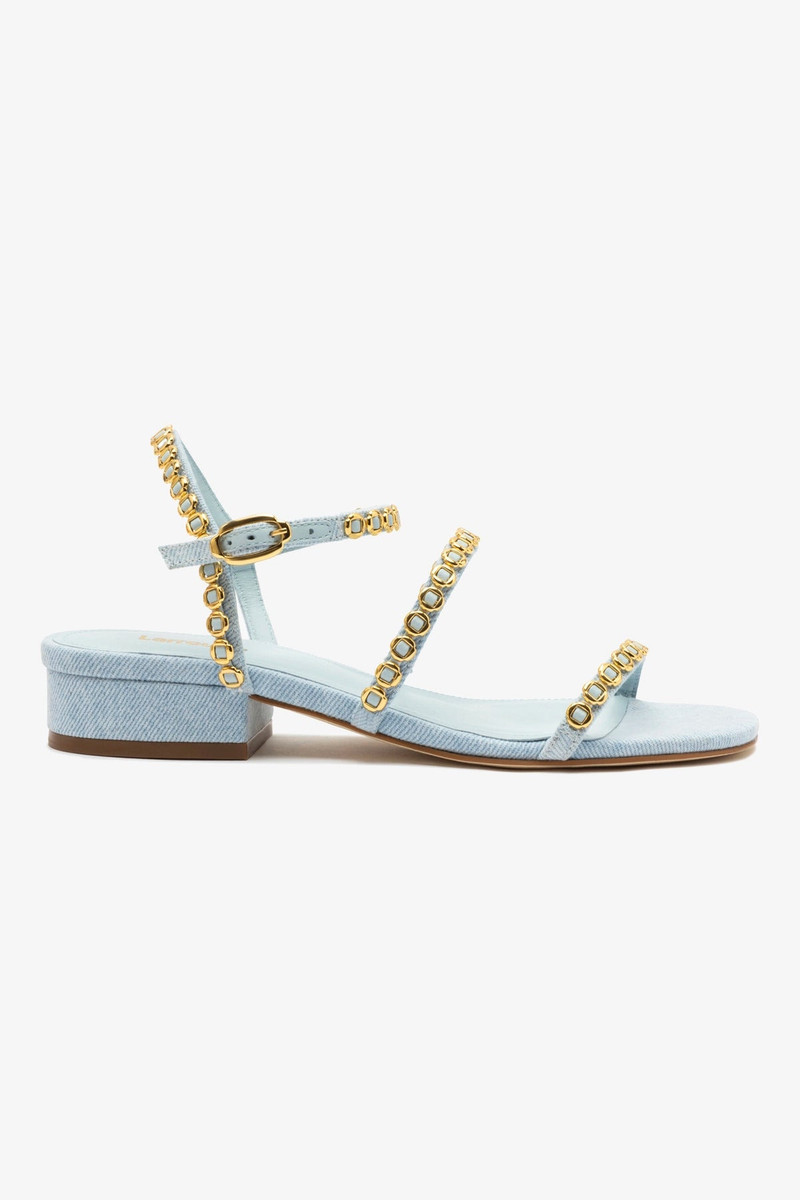 Milanina Flat Sandal In Maya Denim 1