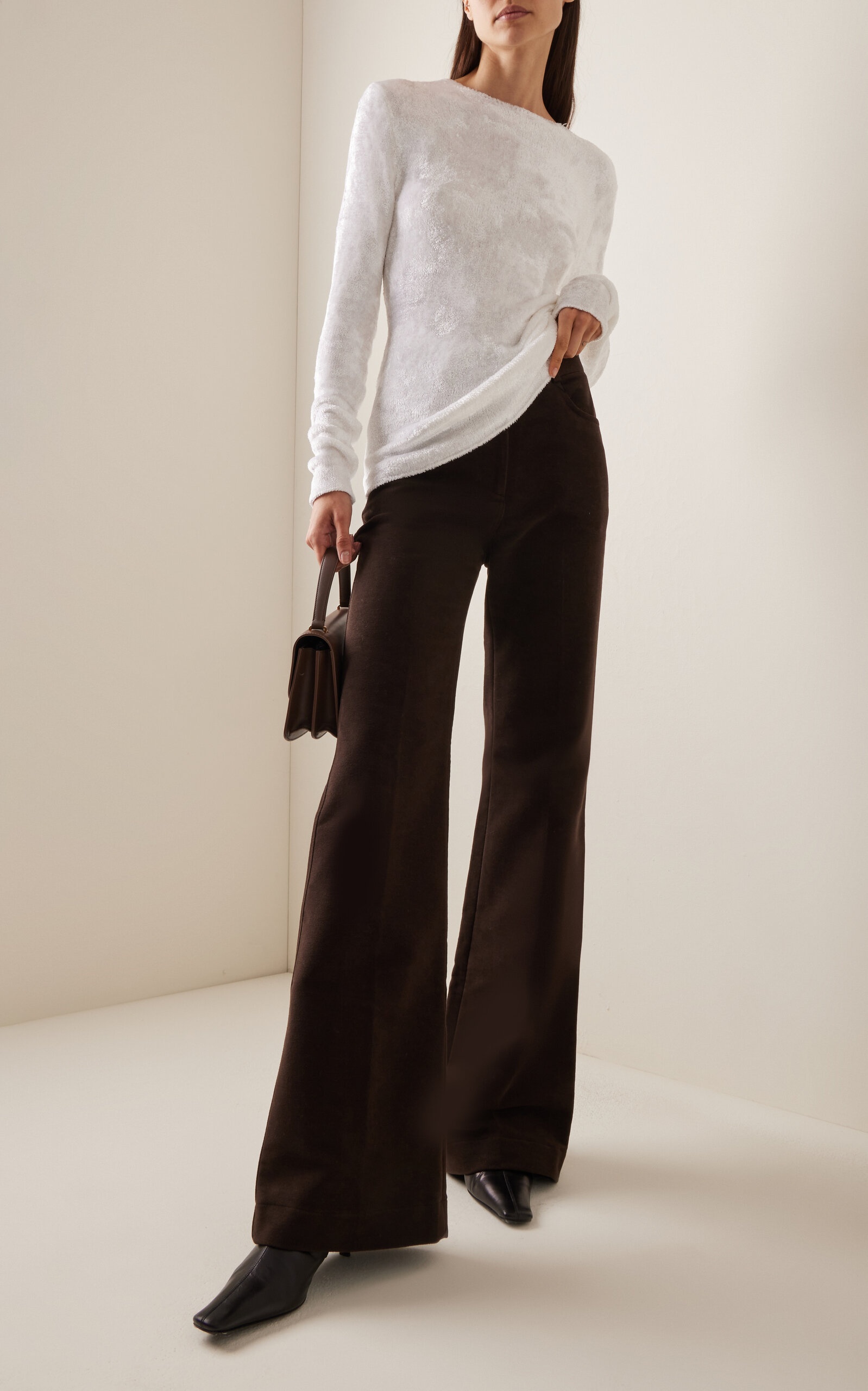 TOTEME tapered wool trousers - Brown