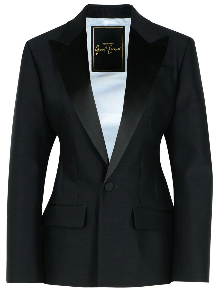 DSQUARED2 'Dan' Black Virgin Wool Blend Blazer - 1