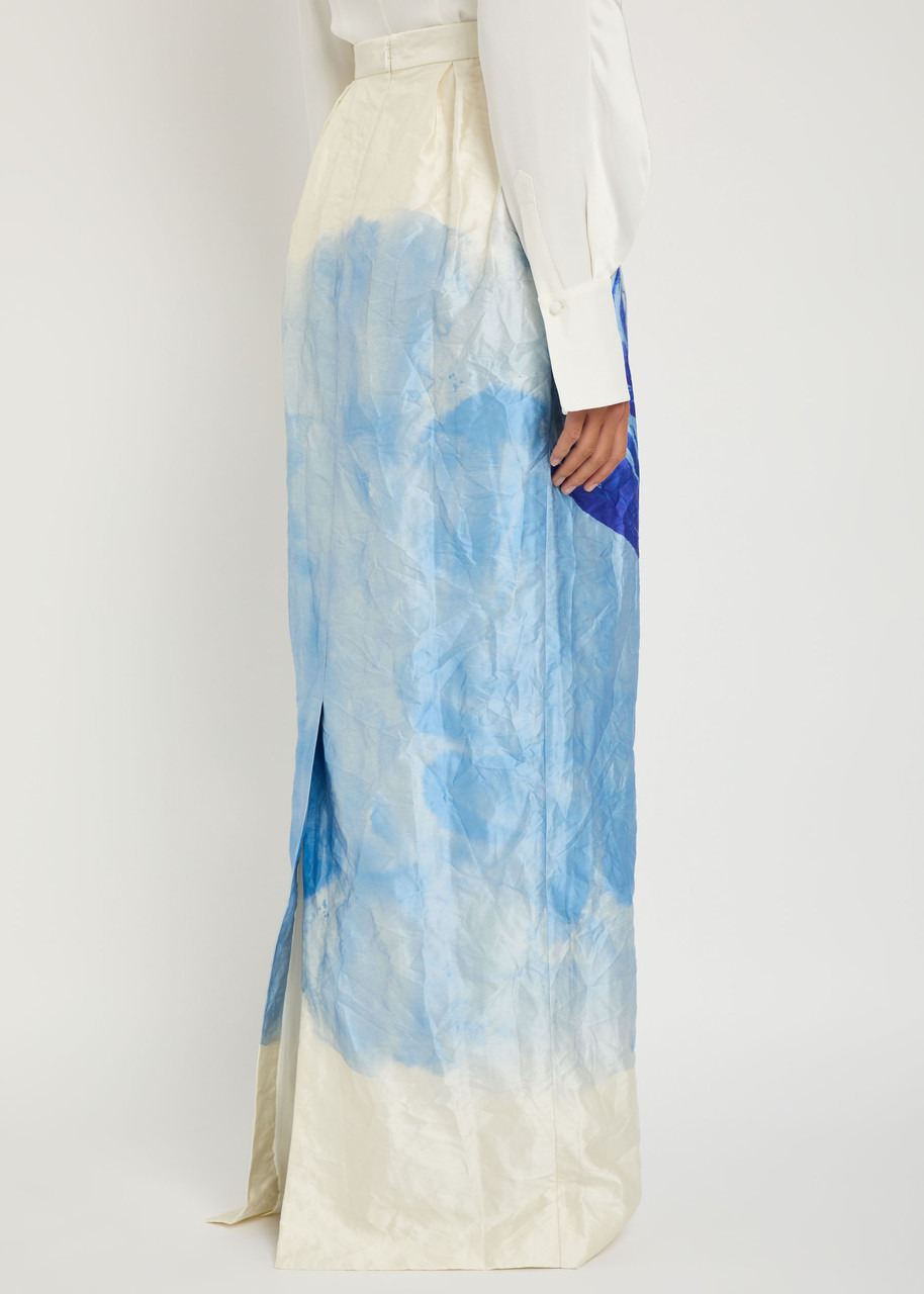 Erdem Printed Crinkled Satin Midi Skirt - 3