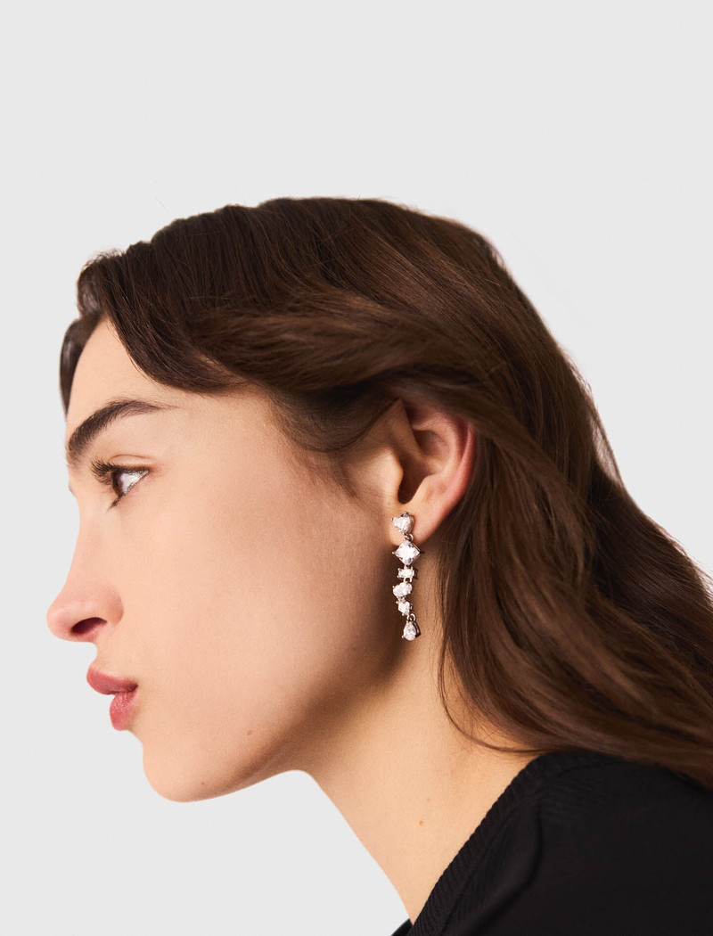 Rhinestone heart earrings 6