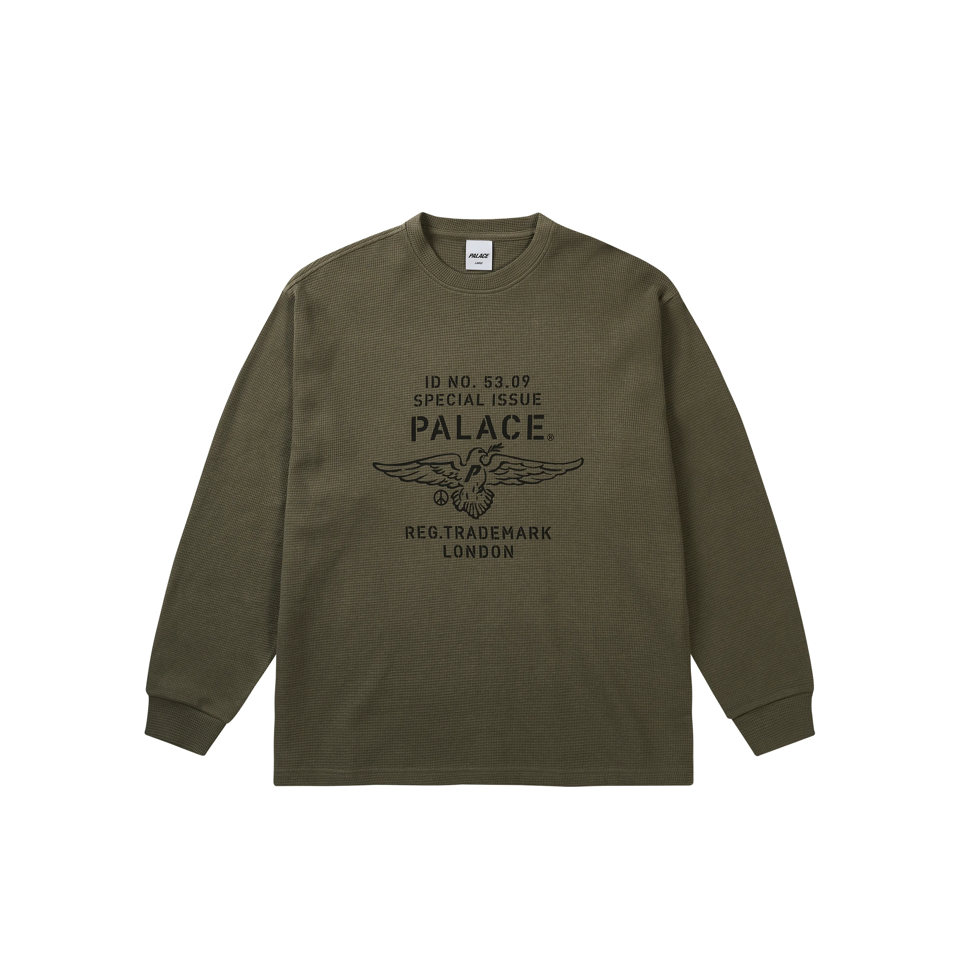 DOVE STAMP WAFFLE LONGSLEEVE ARMY OLIVE - 1