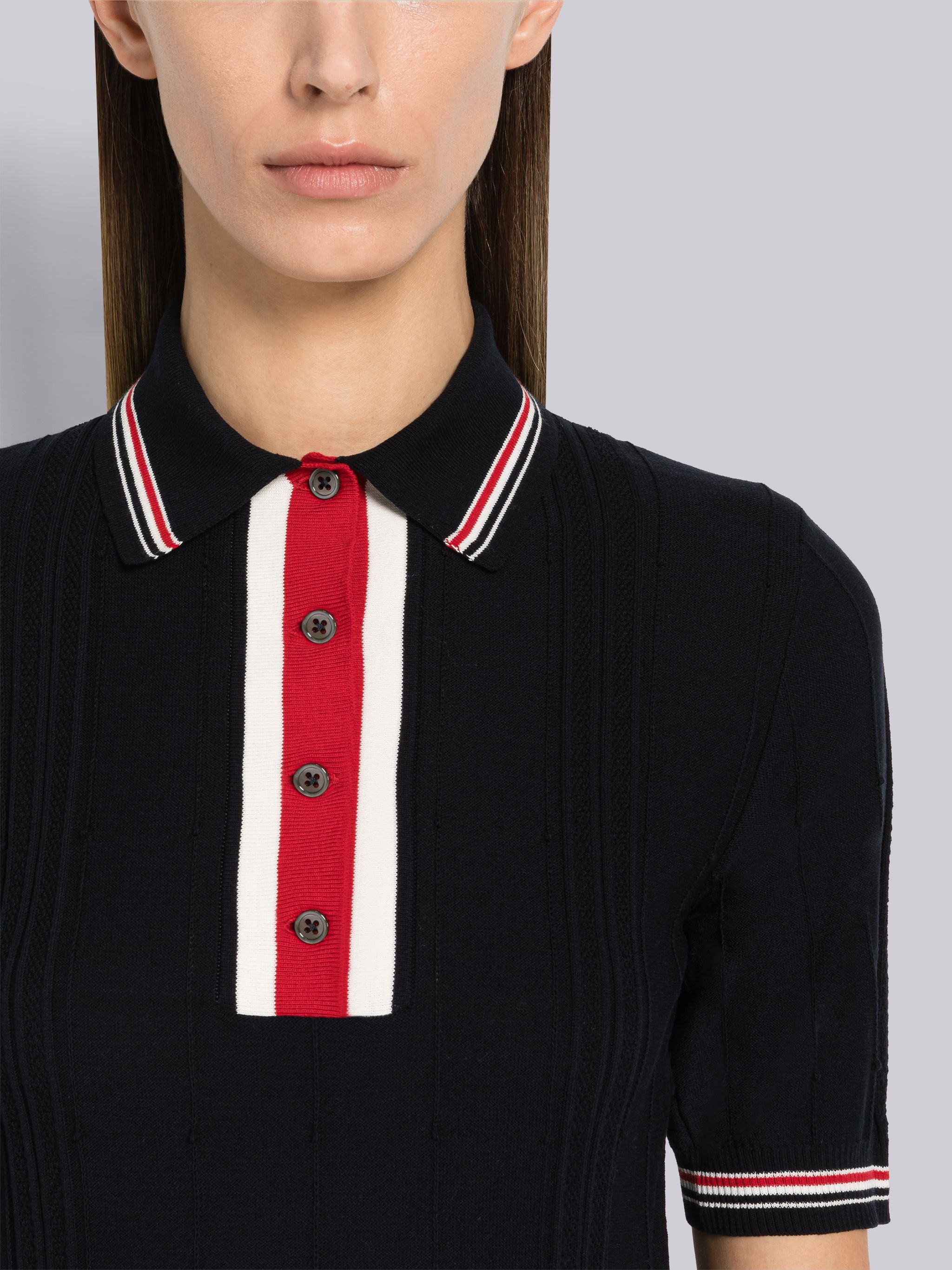 High Twist Cotton Cricket Stripe Polo - 5