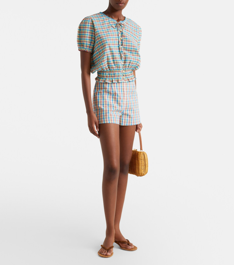 Santana checked cotton-blend top 5