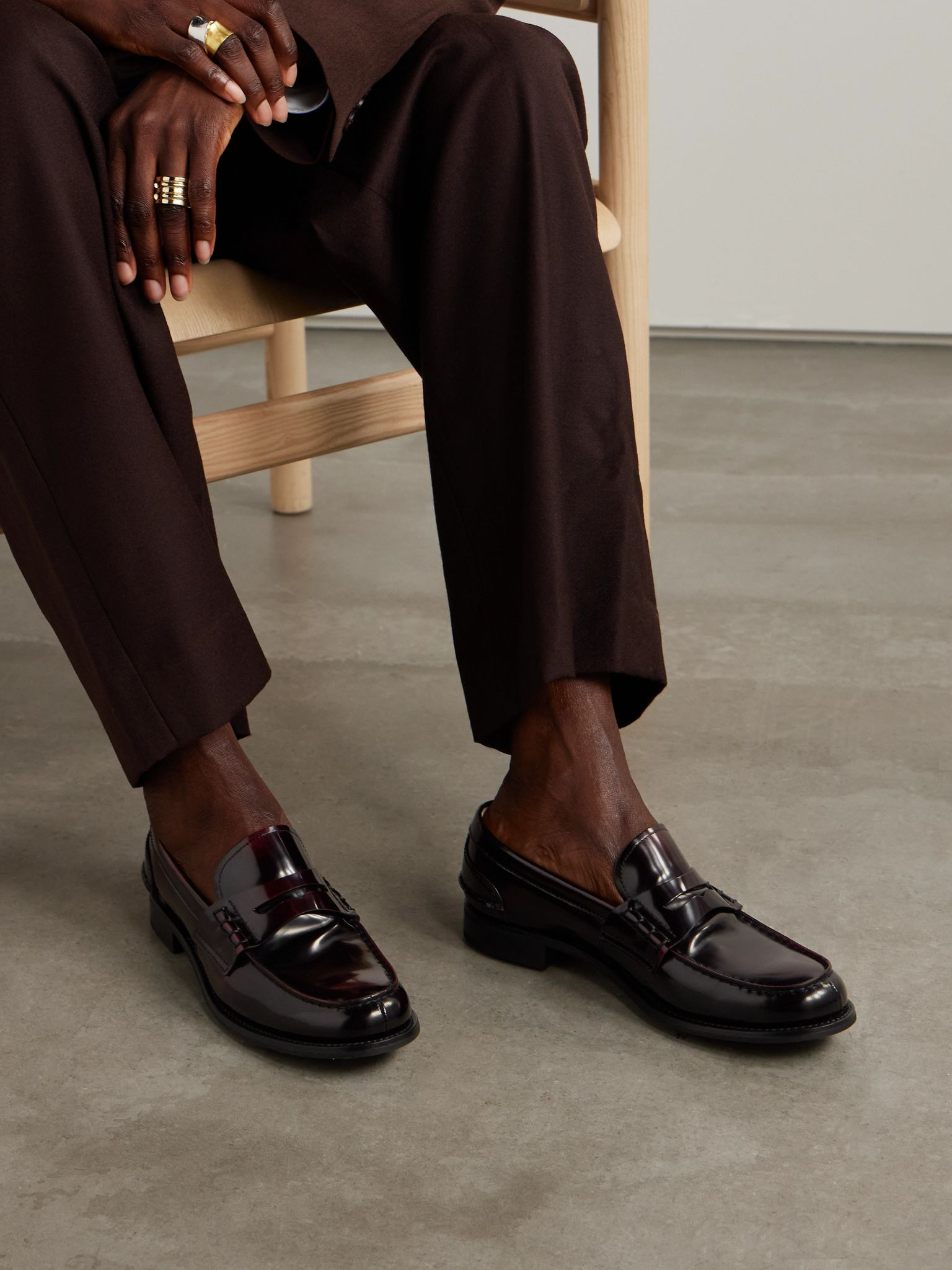 Pembrey W leather loafers Burgundy - 2