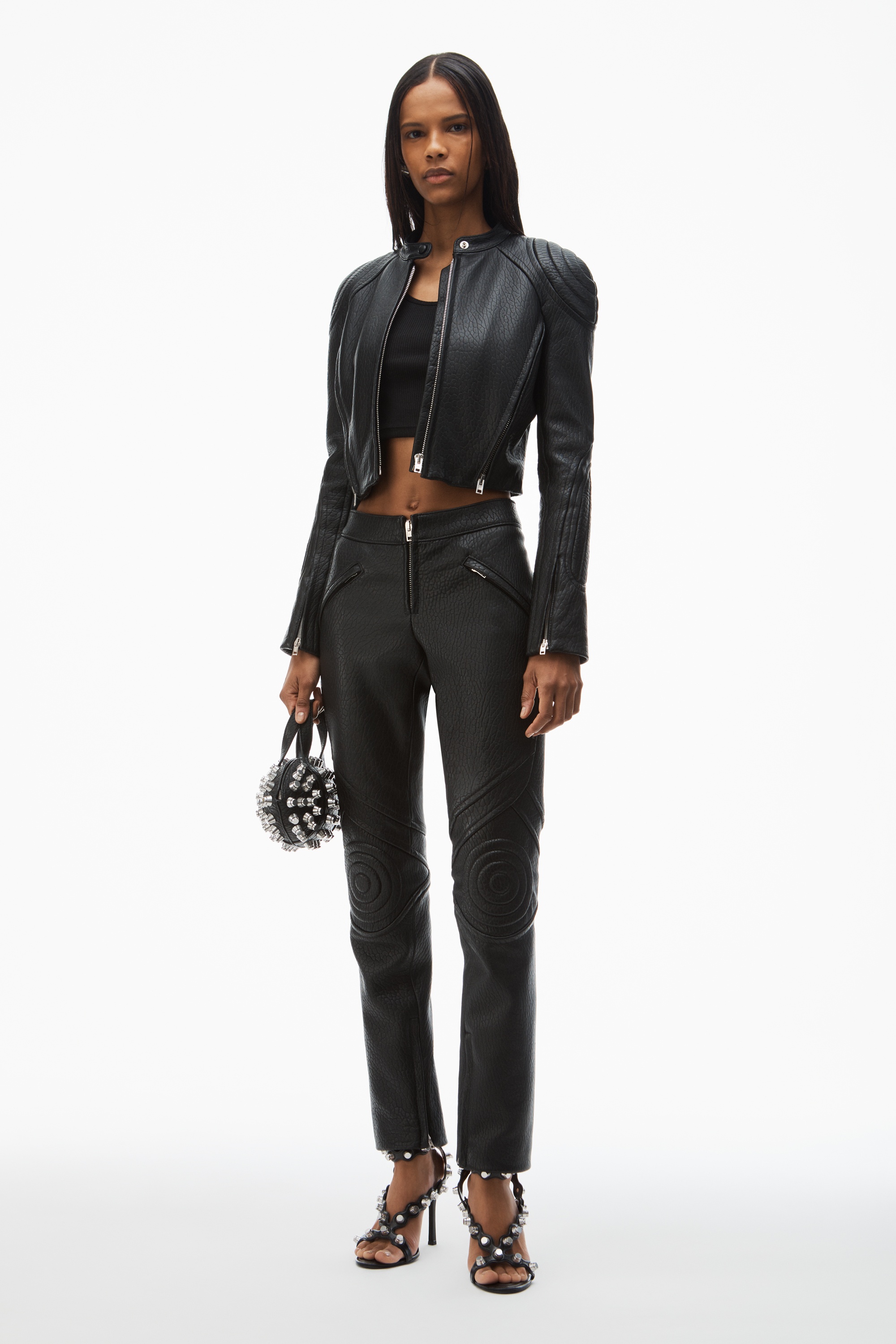 kong trap studded handbag in lambskin leather - 5