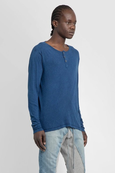 Greg Lauren Greg lauren men's indigo long sleeve henley tee outlook