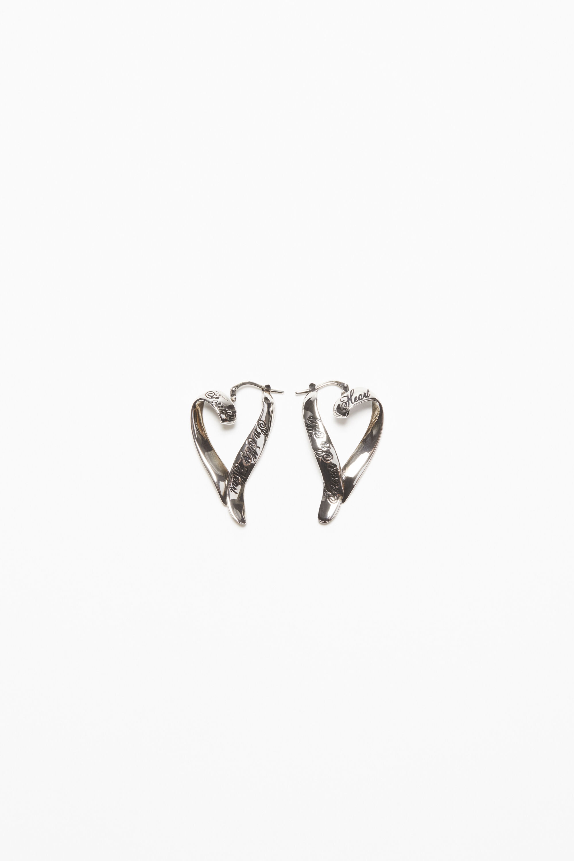 Heart hoops - Antique Silver - 1