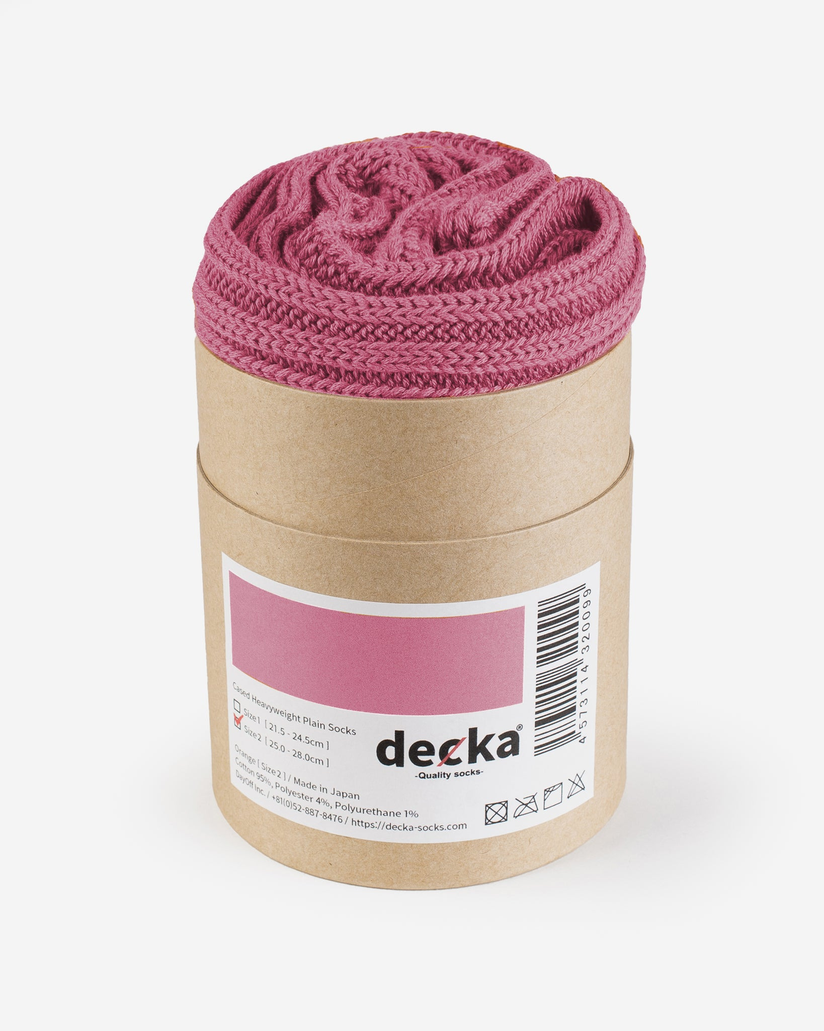 DEC-CAS-FLM Decka Cased Heavyweight Plain Socks - Flamingo - 1