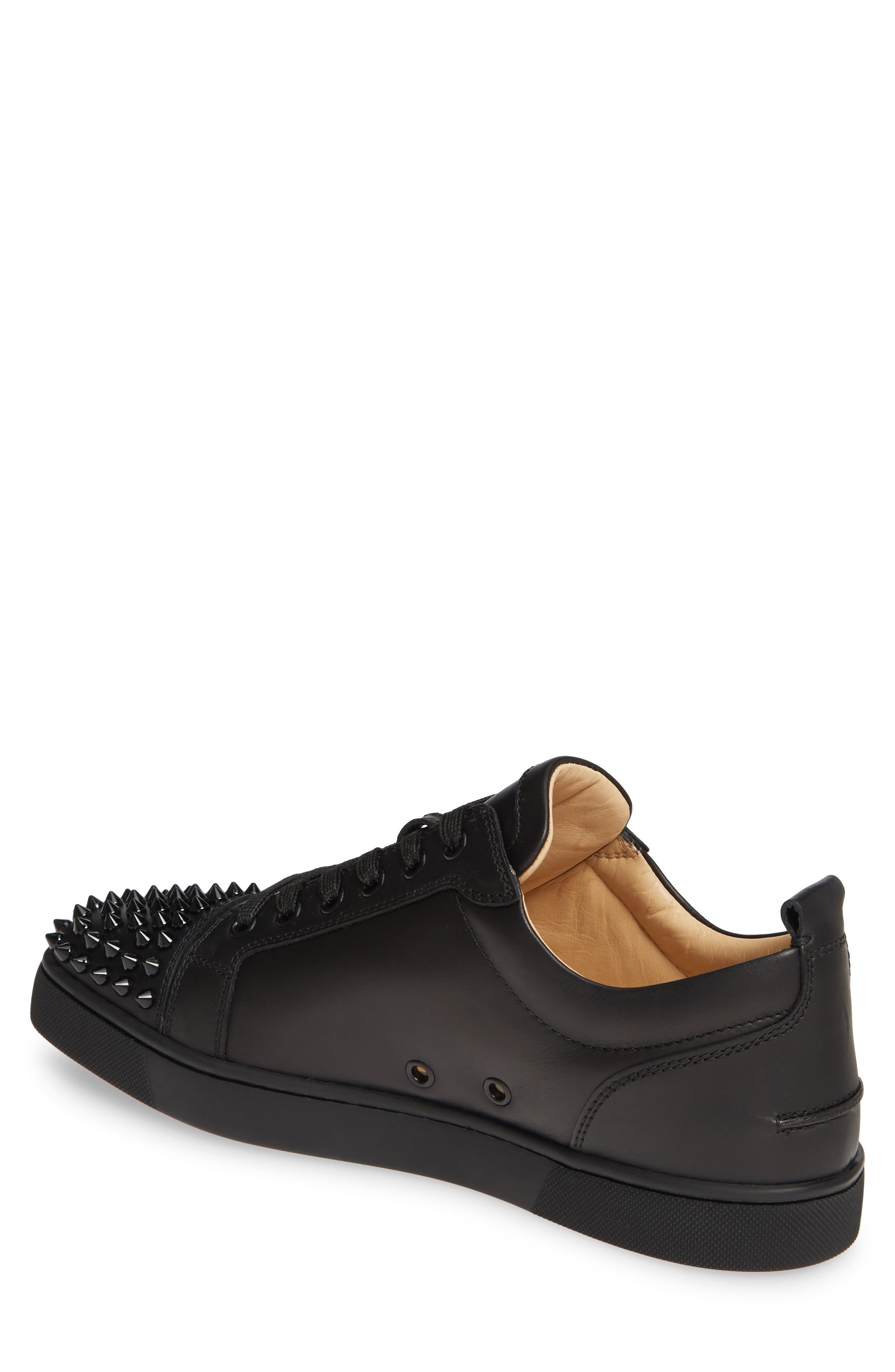 Christian Louboutin Louis Junior Spikes Sneaker in Black/Black at Nordstrom - 2