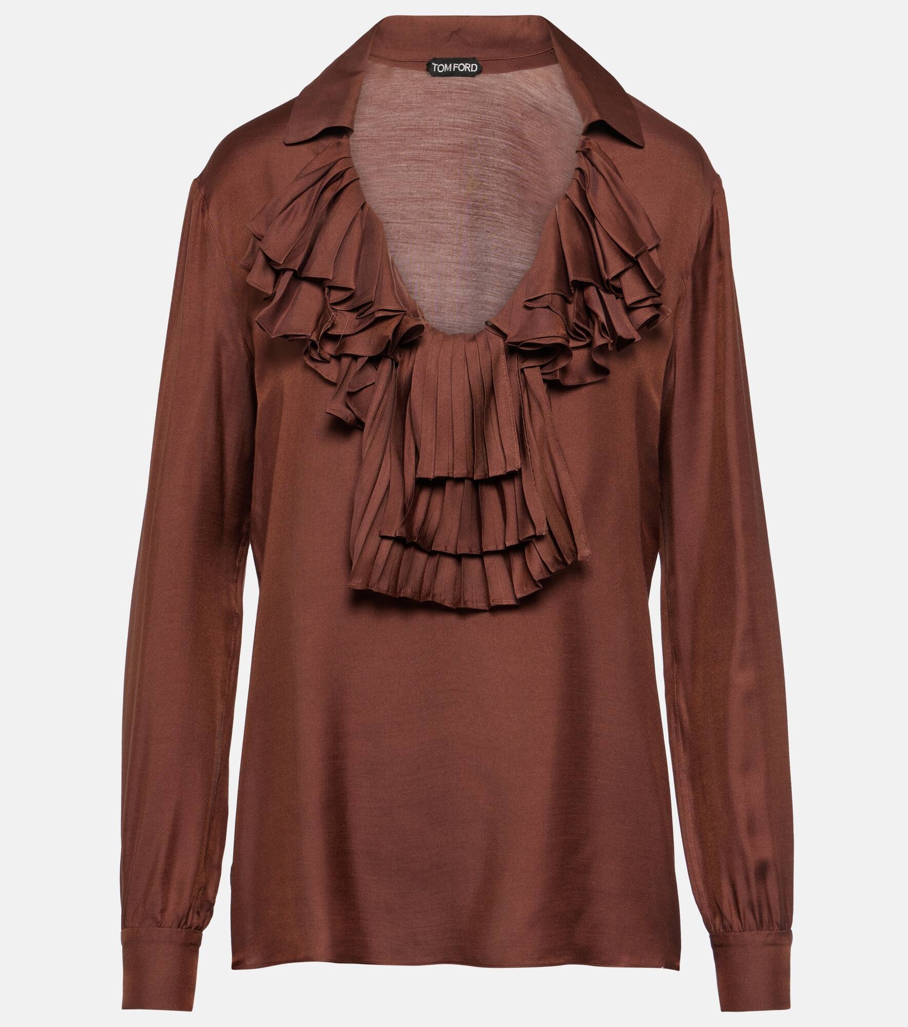 Ruffled twill blouse - 1