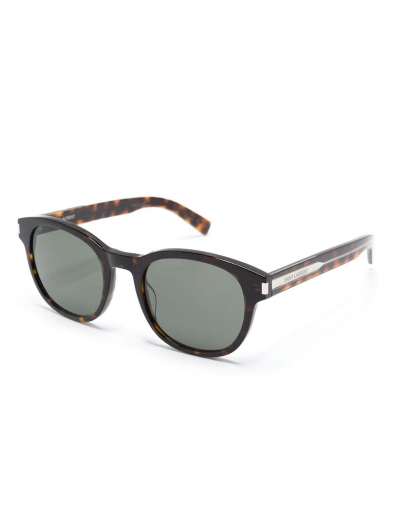 SAINT LAURENT logo-engraved tortoiseshell sunglasses outlook
