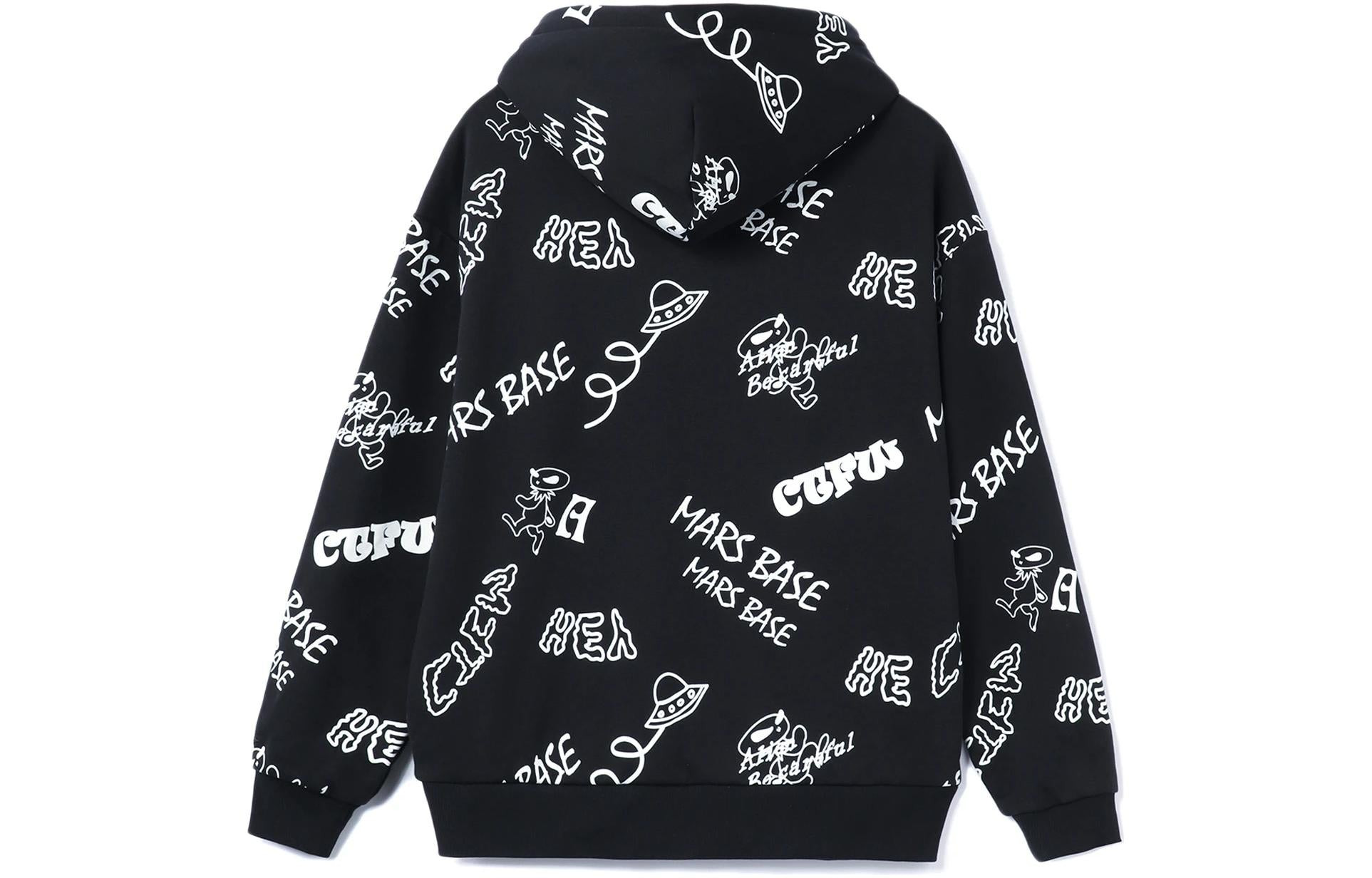 Li-Ning Counterflow Mars All-Over Print Hoodie 'Black White' AWDRD71-3 - 2