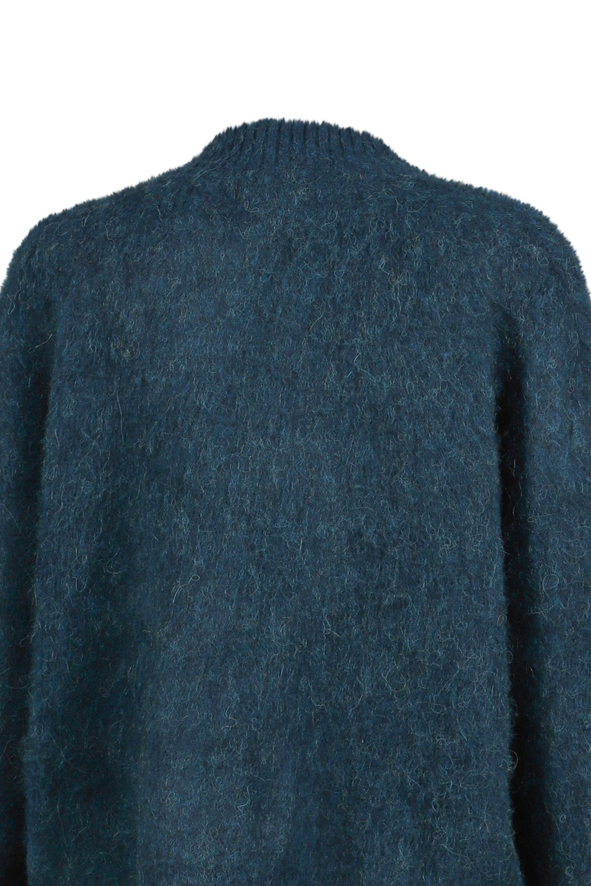 BRUSHED MOHAIR V-NECK JUMPER / GRN - 5