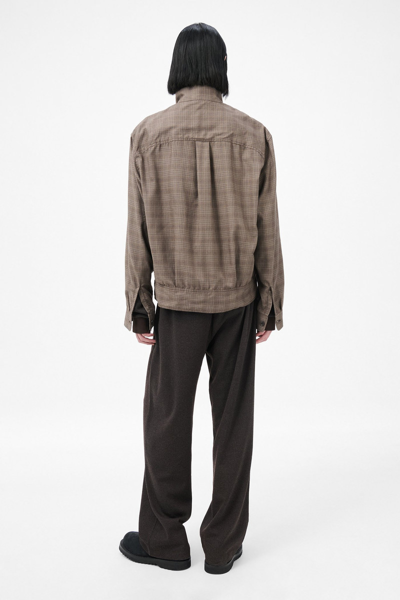 Mock Bomber Dirty Brown Glen Plaid 5