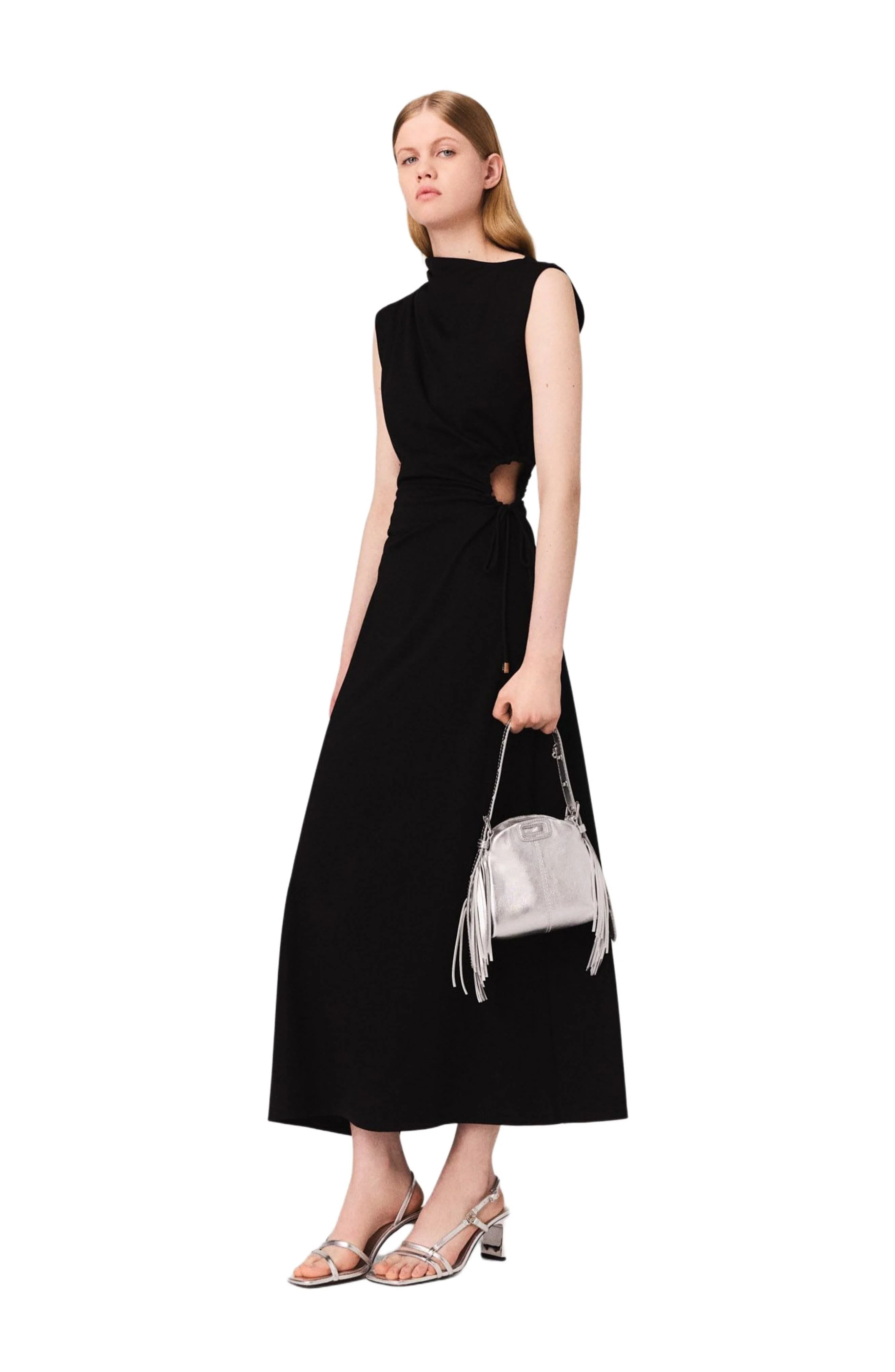 maje Cutout waist maxi dress in Black at Nordstrom - 1