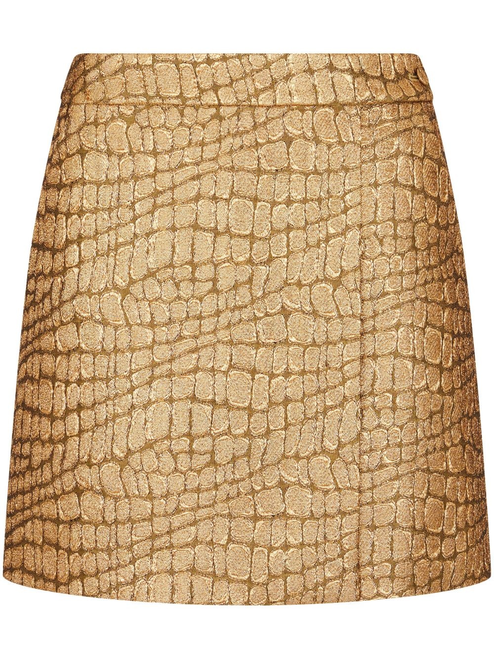 crocodile-jacquard mini skirt - 1