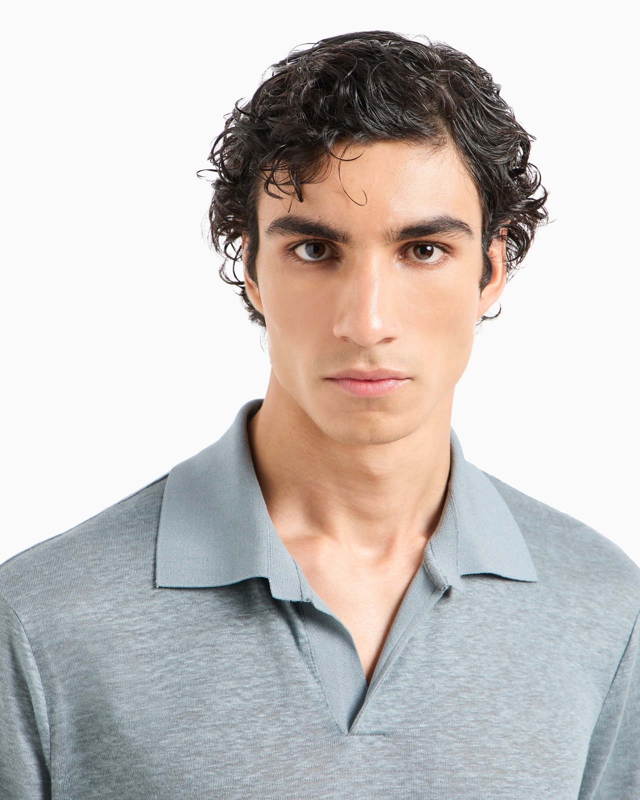 SHORT-SLEEVED POLO SHIRT IN LINEN JERSEY - 5