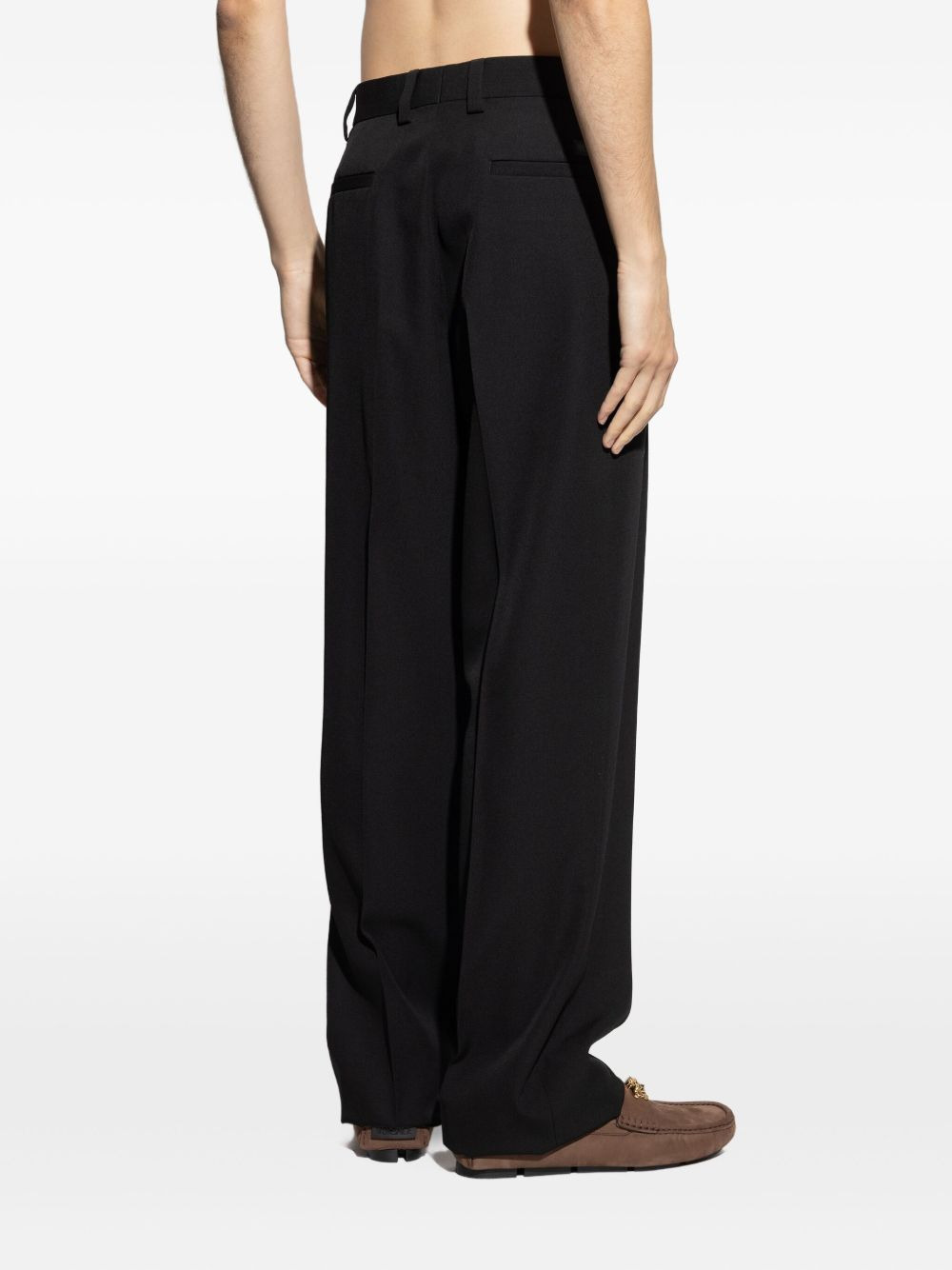 wool button fly trousers - 4