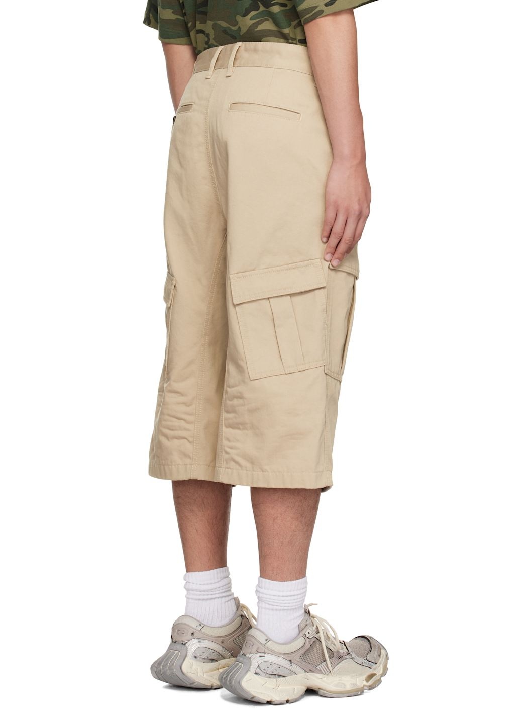 Beige Cargo Chino Shorts - 3