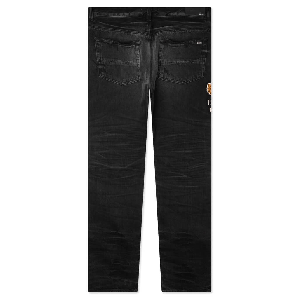 VARSITY EAGLE LOGO STRAIGHT JEAN - FADED BLACK - 2