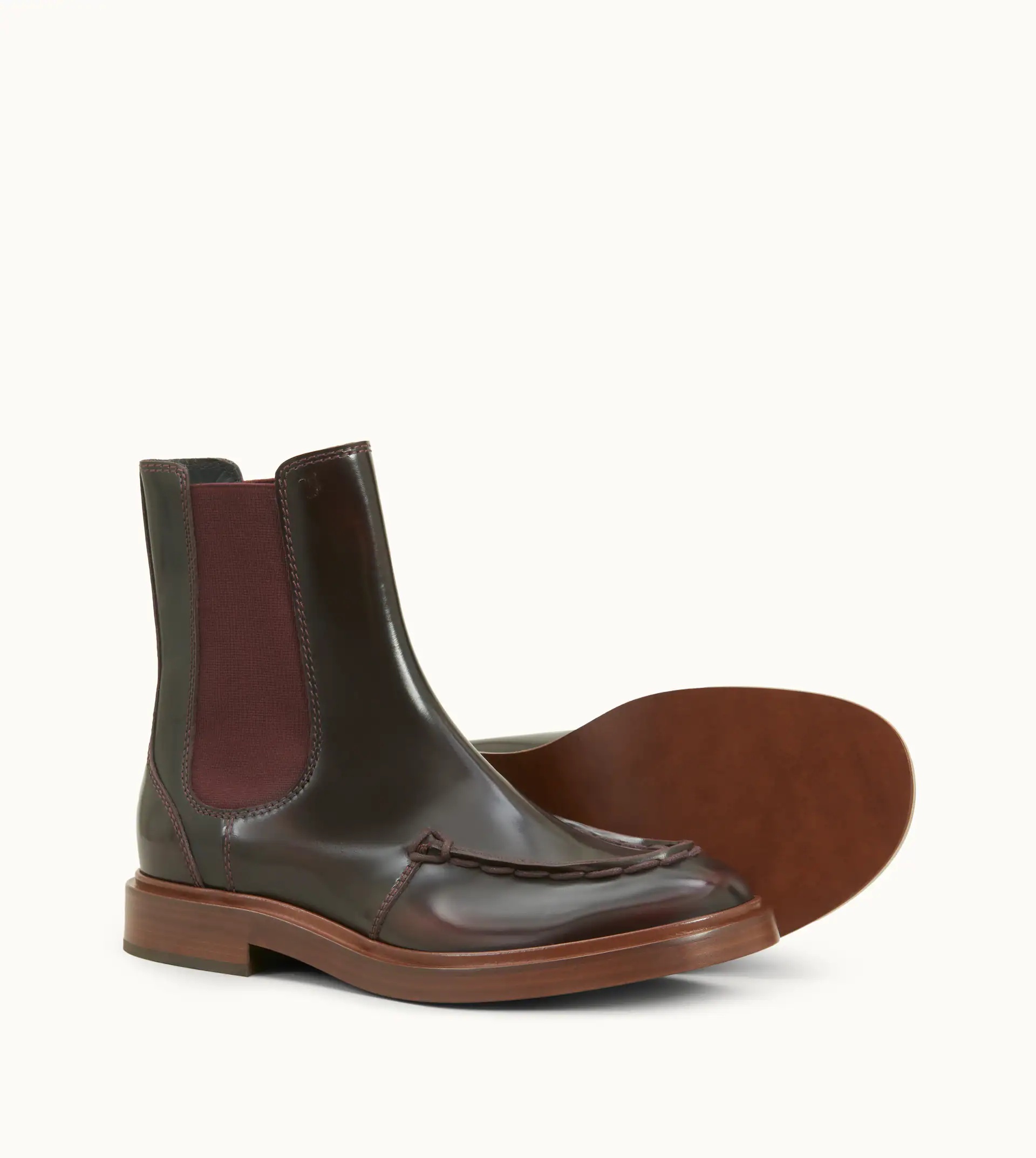 SPIGA ANKLE BOOTS IN LEATHER - BURGUNDY - 5
