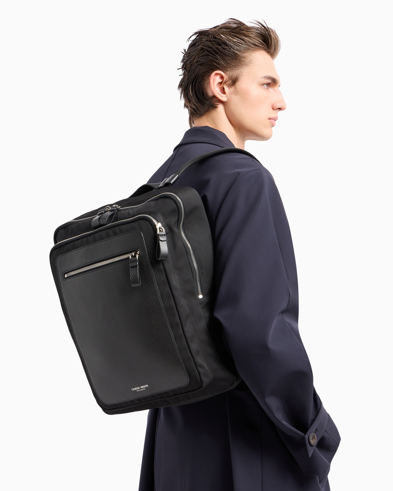 ASV NYLON AND PEBBLED-LEATHER BACKPACK - 7