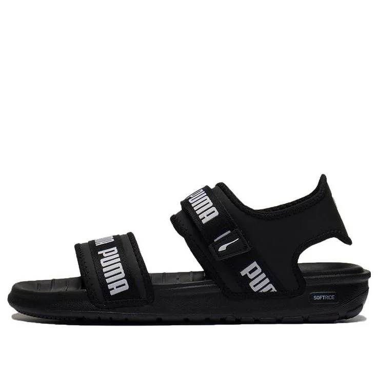 (WMNS) PUMA Softride Slide 'Wordmark - Black White' 384128-01 - 1