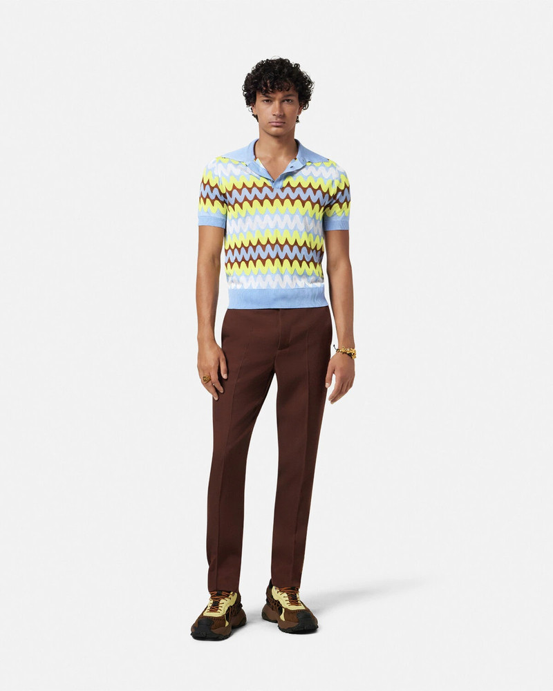 VERSACE Wave Knit Polo Shirt outlook