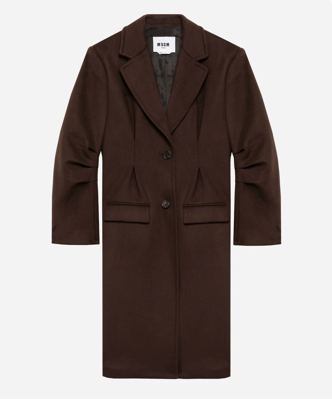 Single-breasted wool blend coat - 1