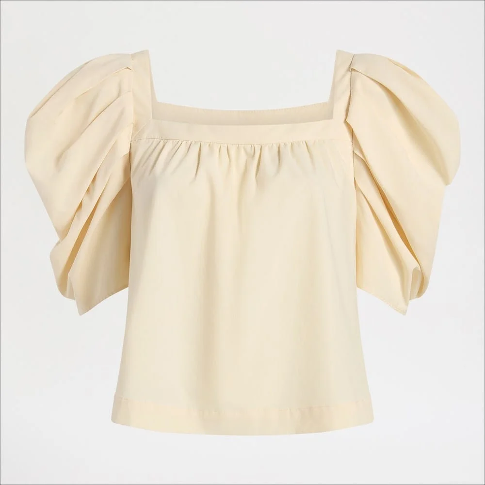 Square Neck Short Sleeve Top - 1