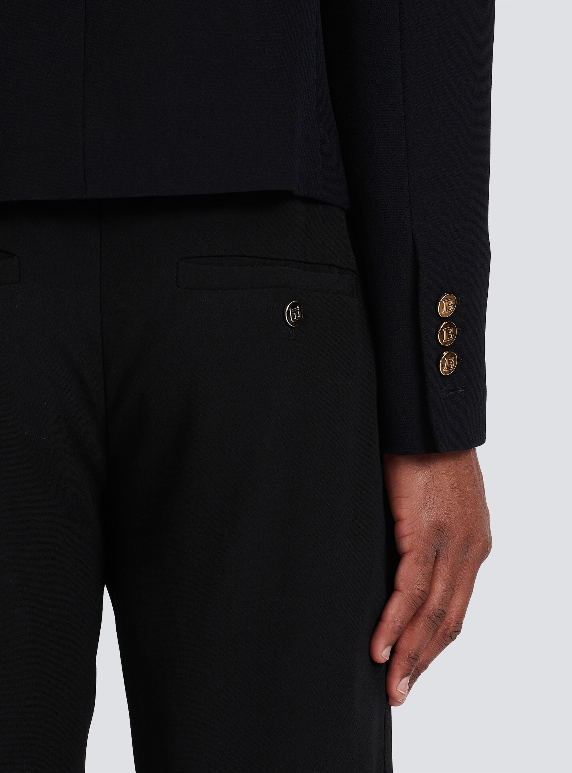 Eco-designed spencer jacket with gold-tone chain embroidery - 7