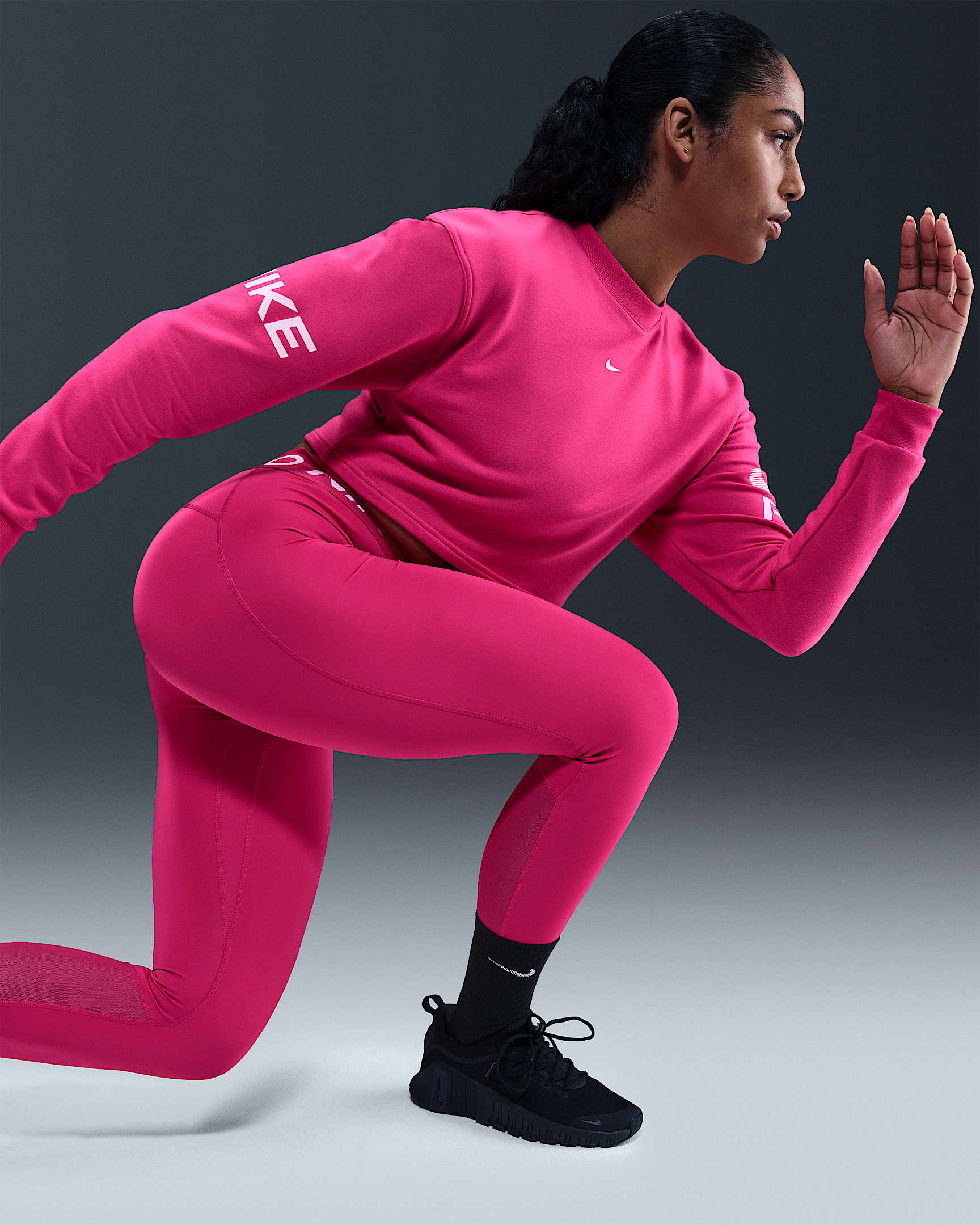 Nike Pro Women's Dri-FIT Loose Crew-Neck French Terry Sweatshirt - 3