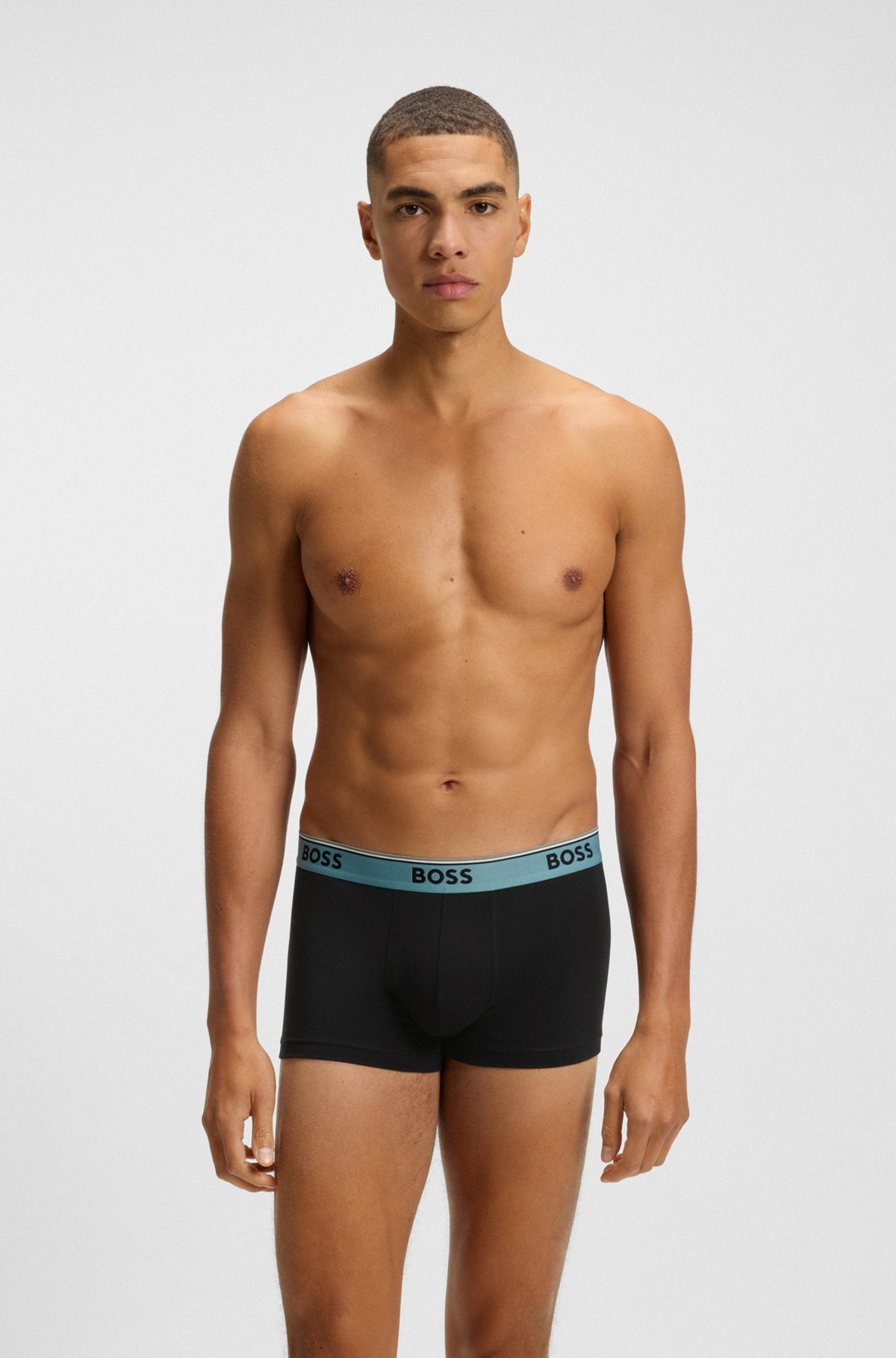 THREE-PACK OF STRETCH-COTTON TRUNKS WITH LOGO WAISTBANDS - 6