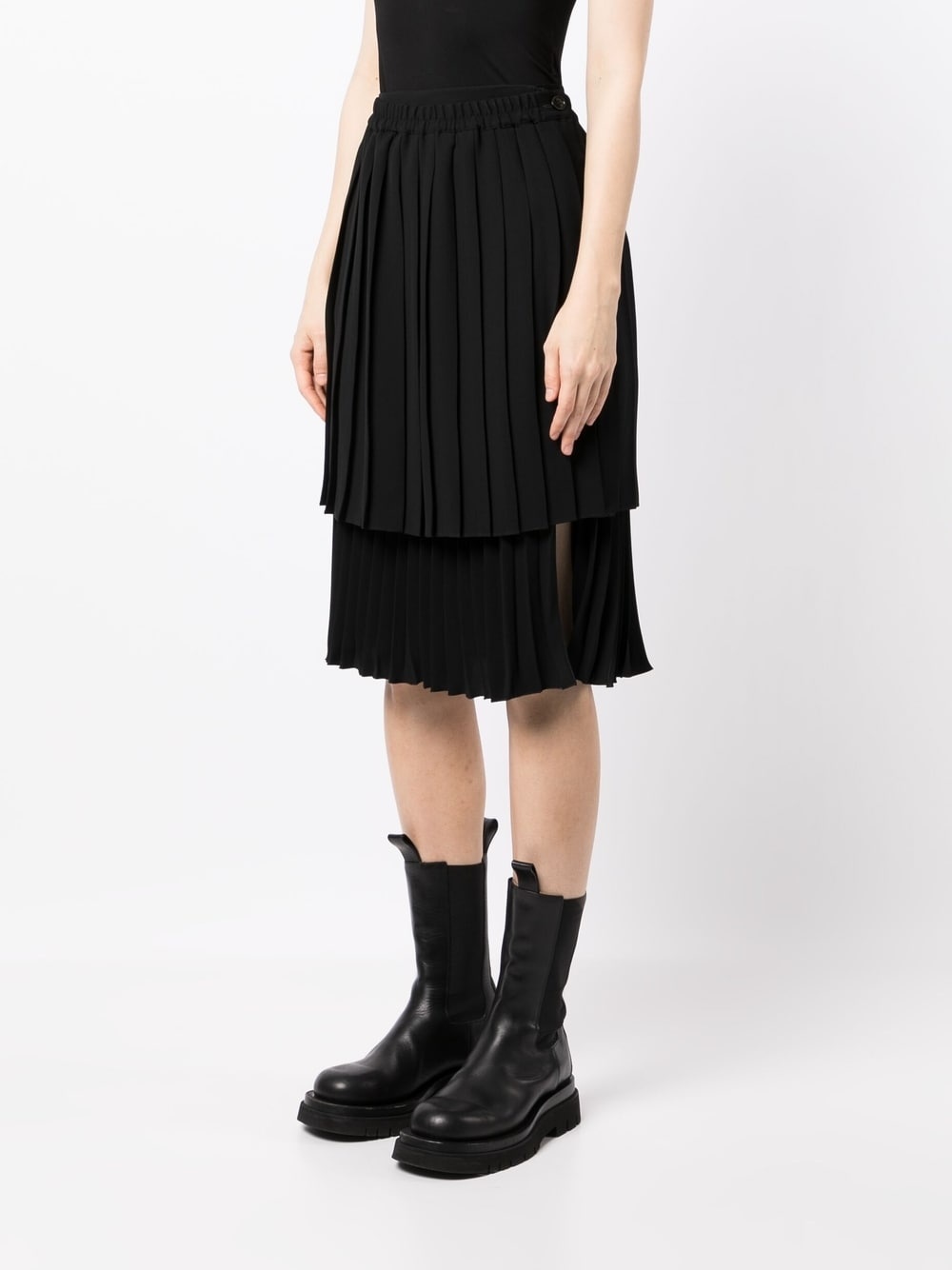 knee-length pleated skirt - 3