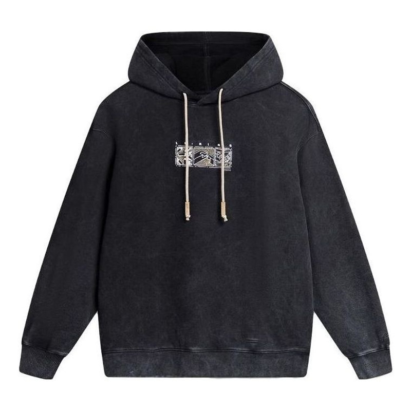 Li-Ning Chinese Color Graphic Hoodie 'Washed Black' AWDT905-2 - 1