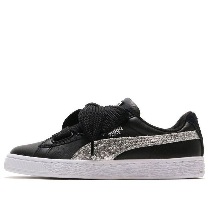 (WMNS) PUMA Basket Heart 'Black Silver Glitter' 364078-03 - 1