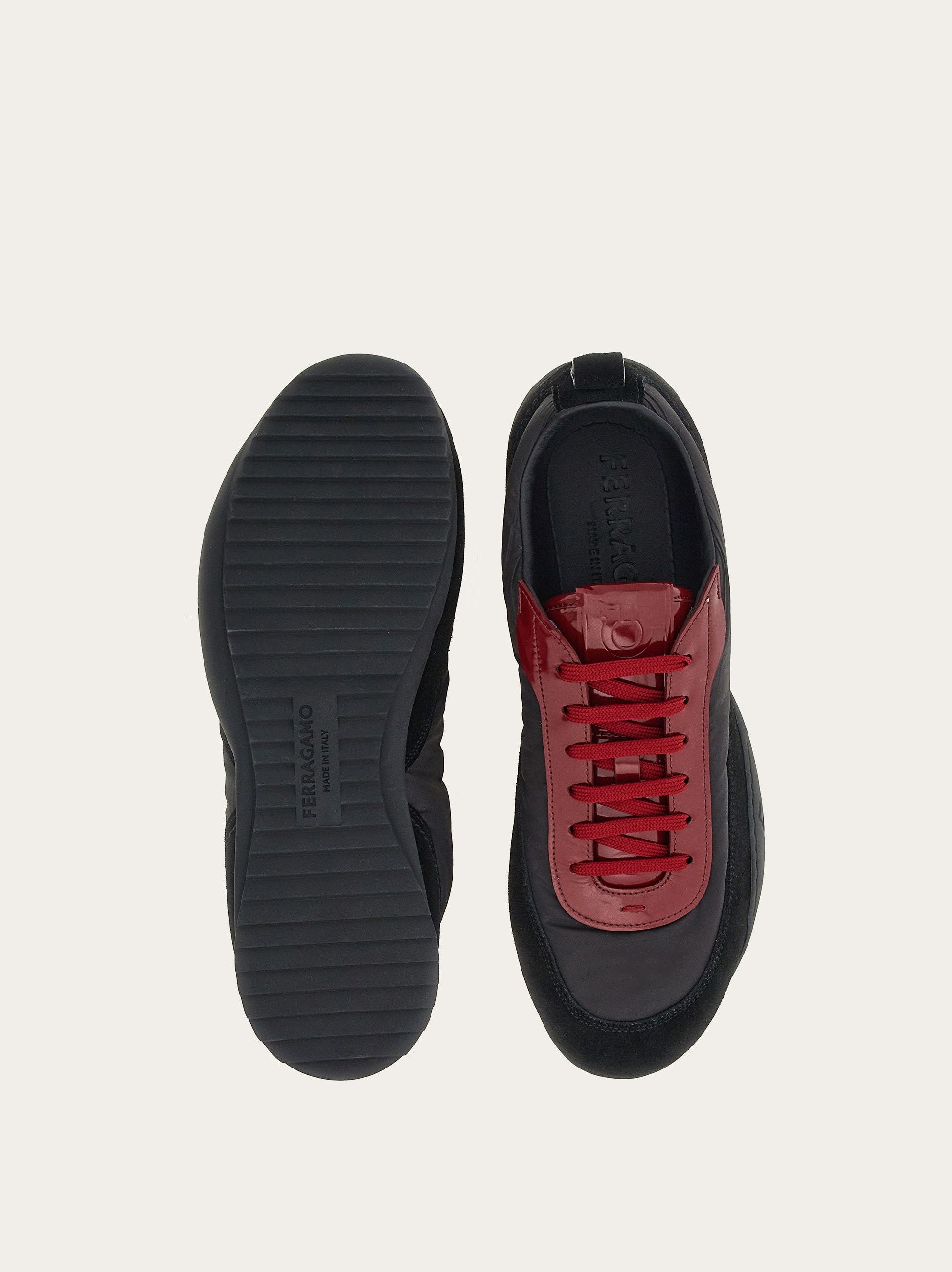 Sneaker with patent leather trim - 5